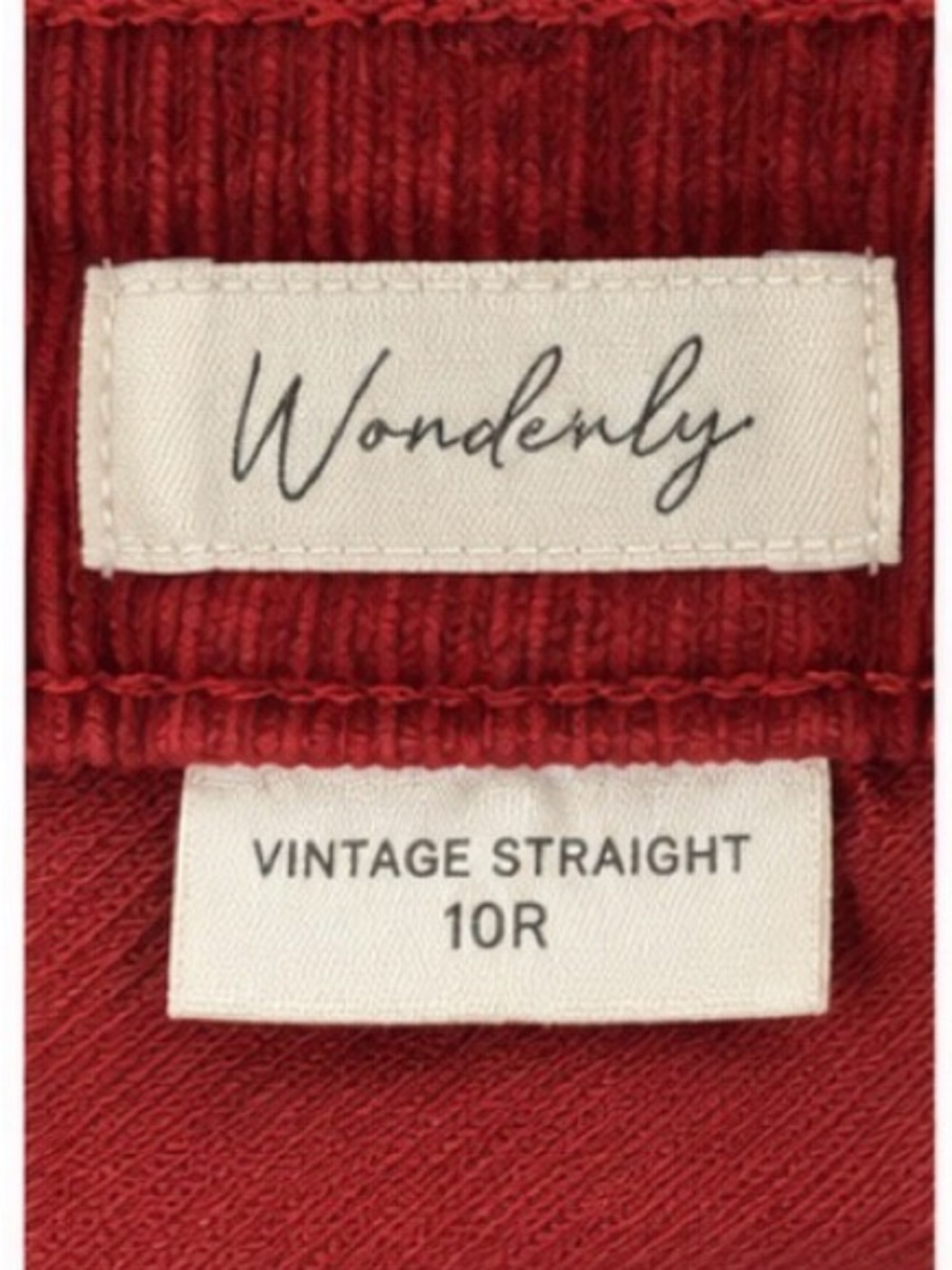 Wonderly Vintage Straight Corduroy Pants Red Size 10R High Rise Stretch - Picture 3 of 5
